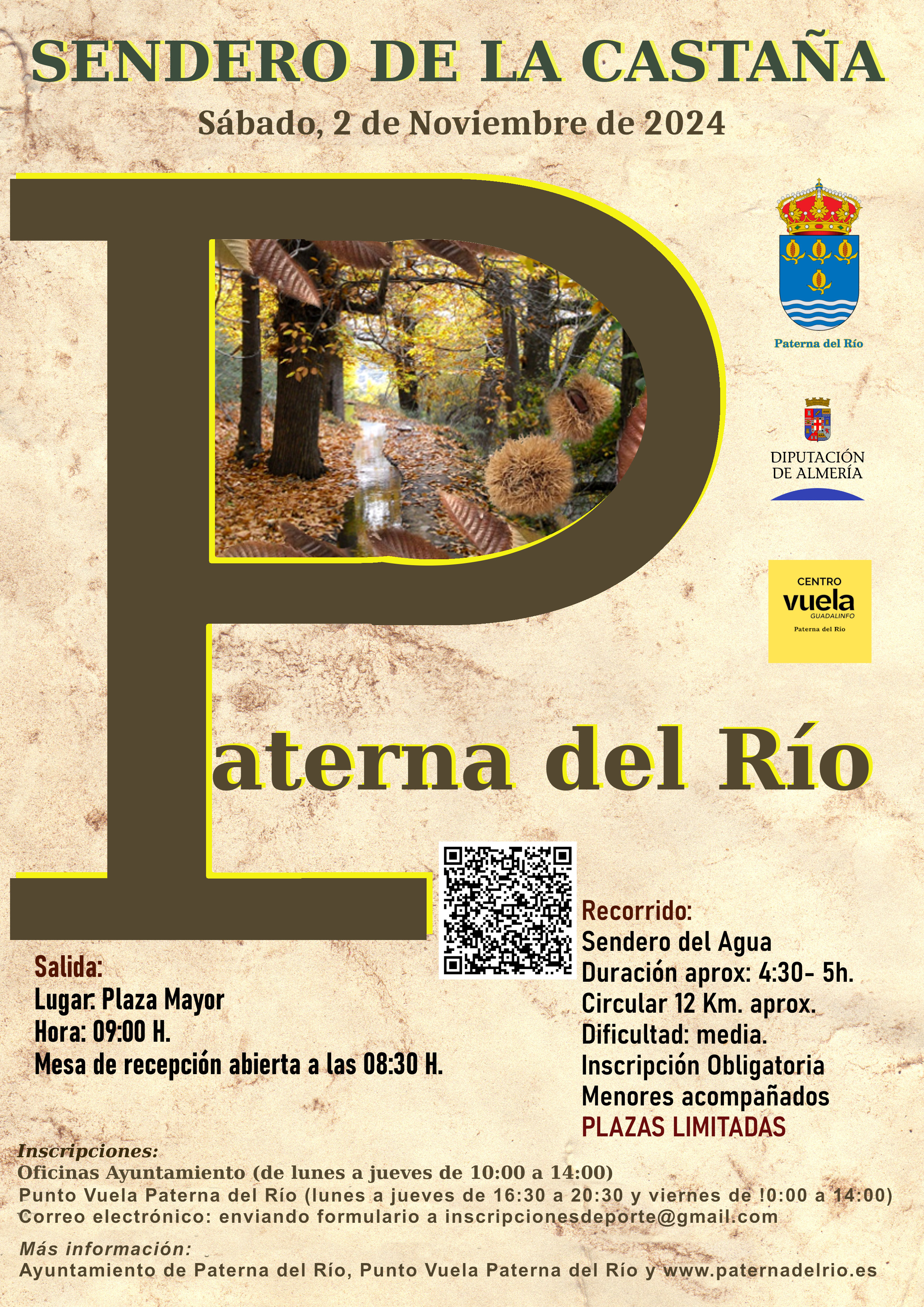 Cartel sendero castaña 2024